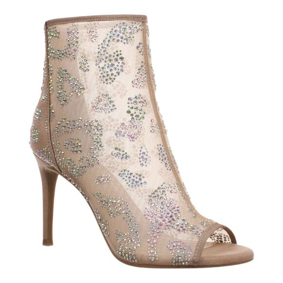 Thalia Sodi Women's Shay Embellished Stiletto Heel Shooties Beige Size 6 1/2 - Picture 1 of 5